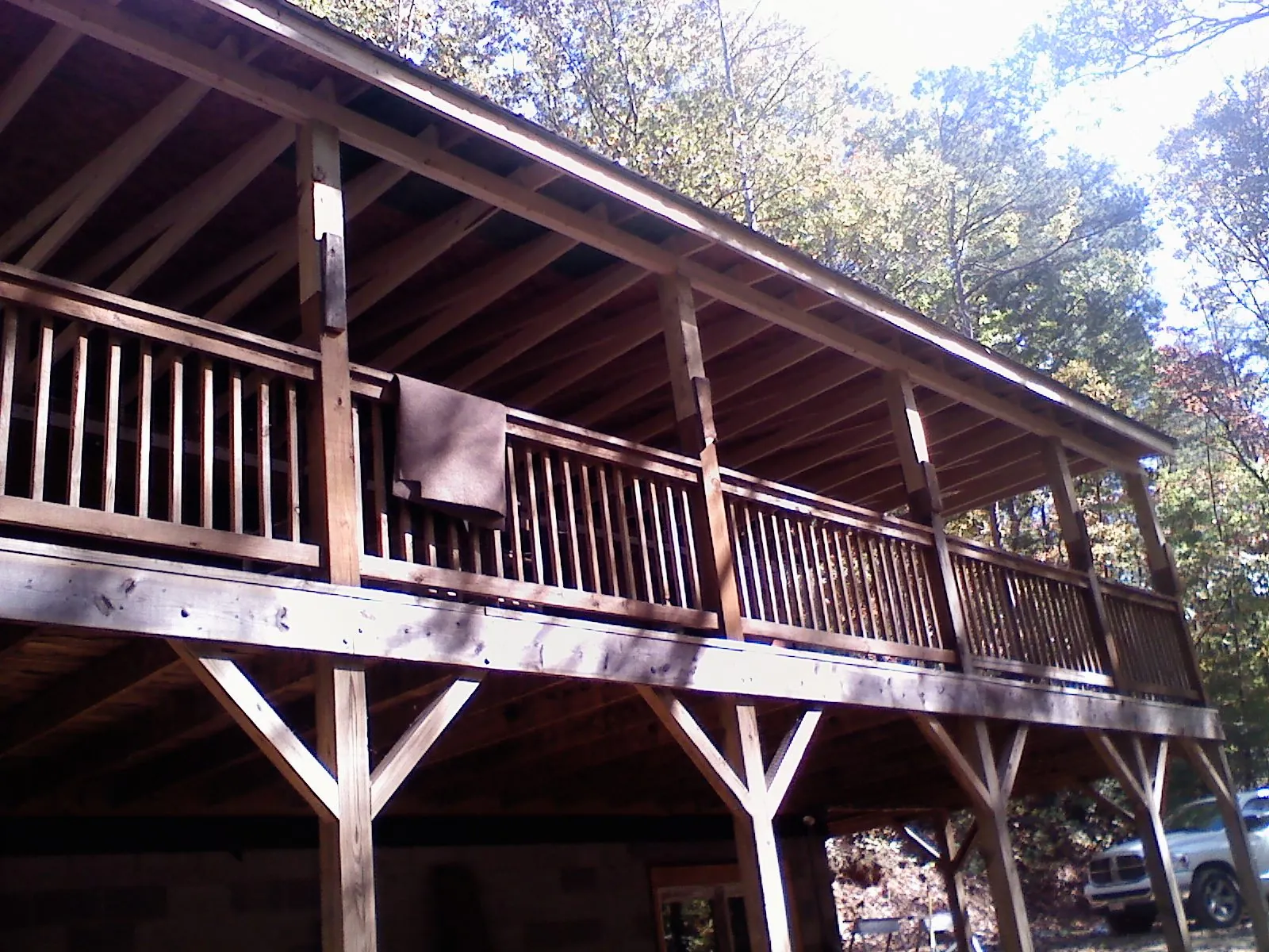 Timber framing under a new elevated porch and deck — Roof Leak Repair in Sauk Rapids by Roofing Brothers